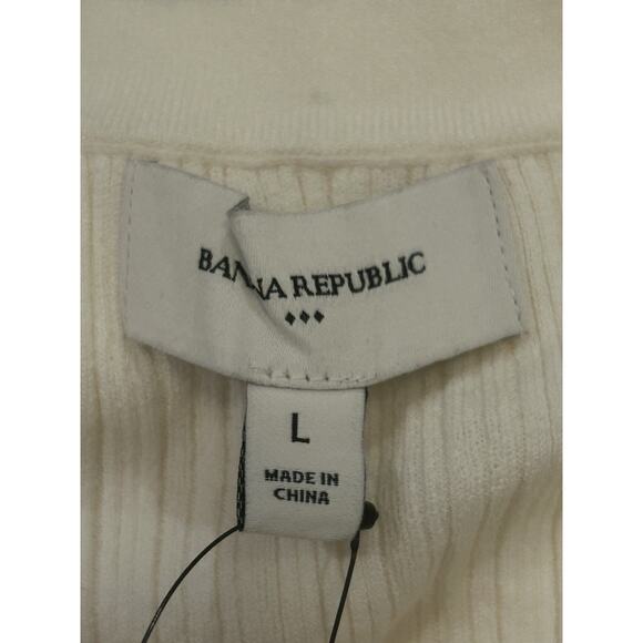 NWT Banana Republic Ribbed Cream Tank Top size L - Picture 4 of 6